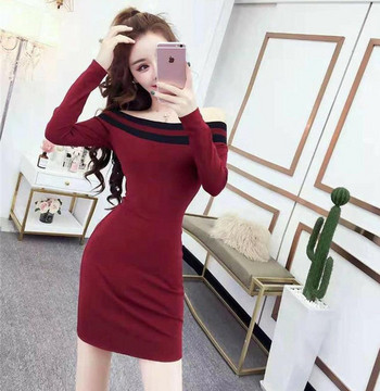 Elegáns vállú, stílusos női ruha két színben