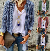 Camasa de dama moderna in dungi model lung in mai multe culori