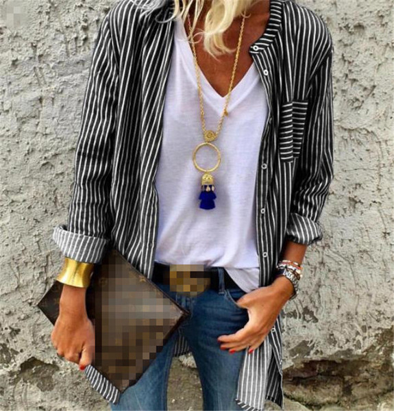 Camasa de dama moderna in dungi model lung in mai multe culori