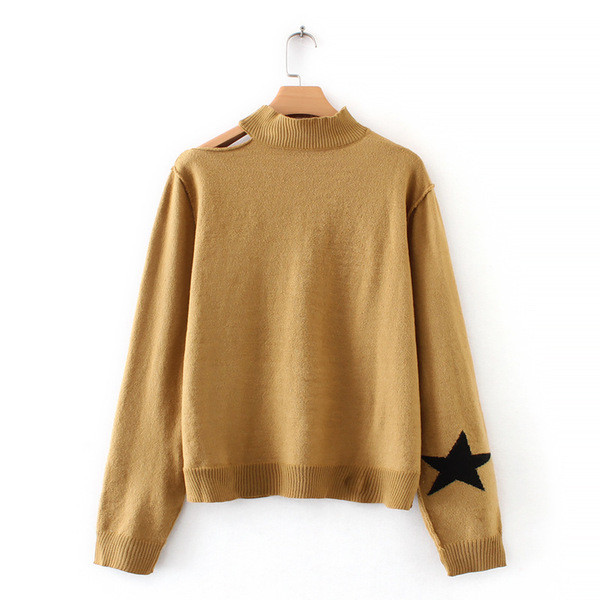 Egyedi női pulóver csillaggal, két színben