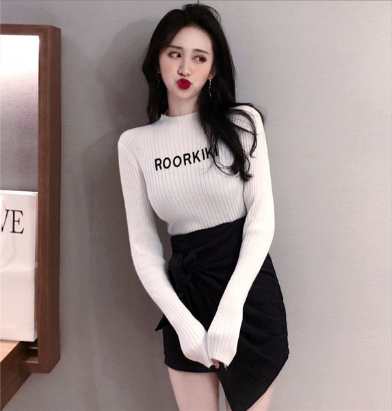 Modern női téli pulóver három színben felirattal