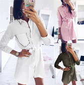 Aktuális női hosszú ingmodell zsebbel, rózsaszín, zöld és fehér színben