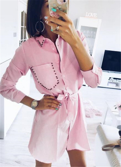 Aktuális női hosszú ingmodell zsebbel, rózsaszín, zöld és fehér színben