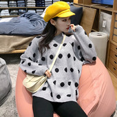 Női alkalmi pöttyös pulóver két színben