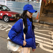 Modern női aszimmetrikus téli kabát két színben