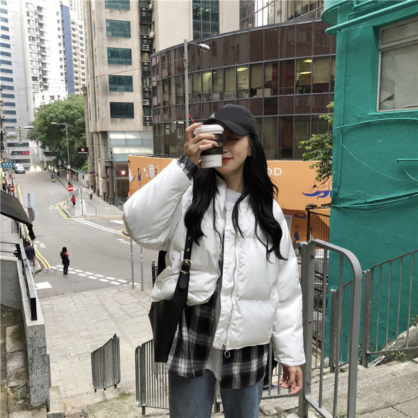 Modern női aszimmetrikus téli kabát két színben