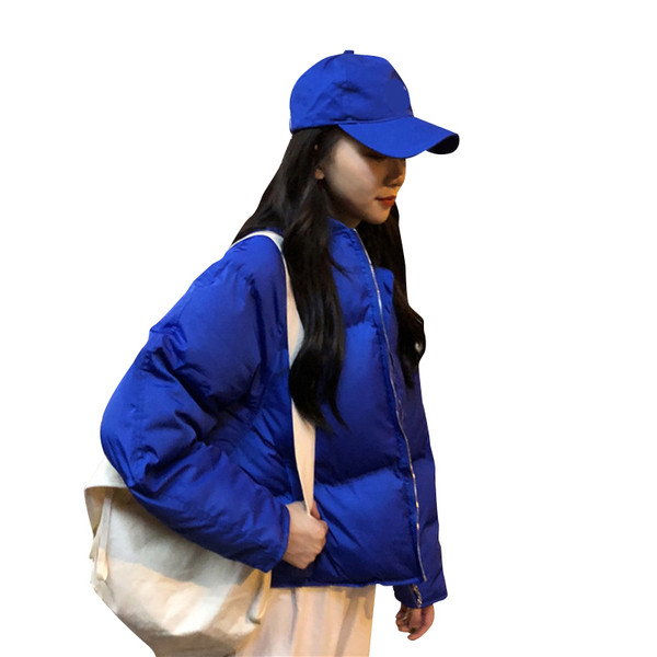 Modern női aszimmetrikus téli kabát két színben