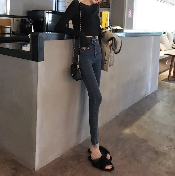 Alkalmi női farmer, magas derékkal