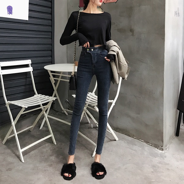 Alkalmi női farmer, magas derékkal