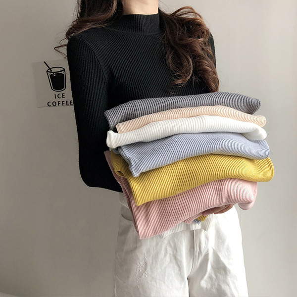 Női pulóver pólógallérral több színben