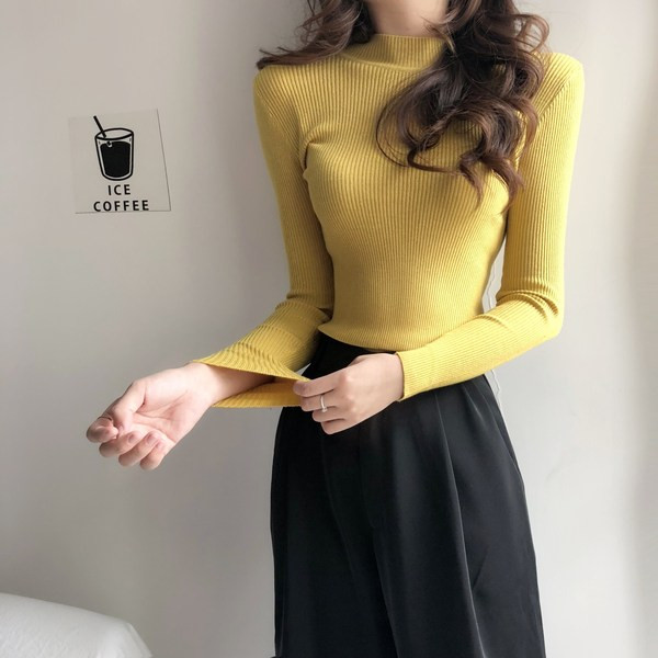 Női pulóver pólógallérral több színben