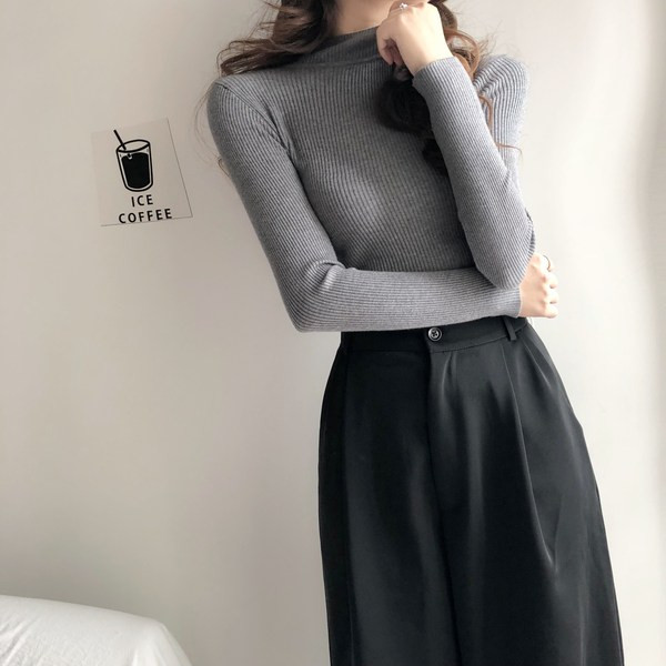 Női pulóver pólógallérral több színben