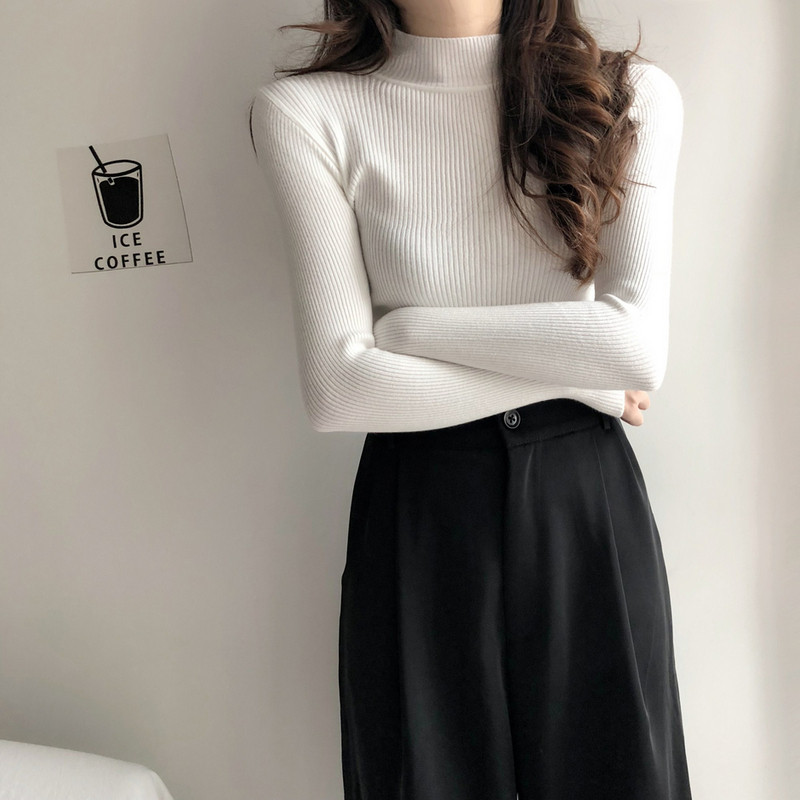 Női pulóver pólógallérral több színben