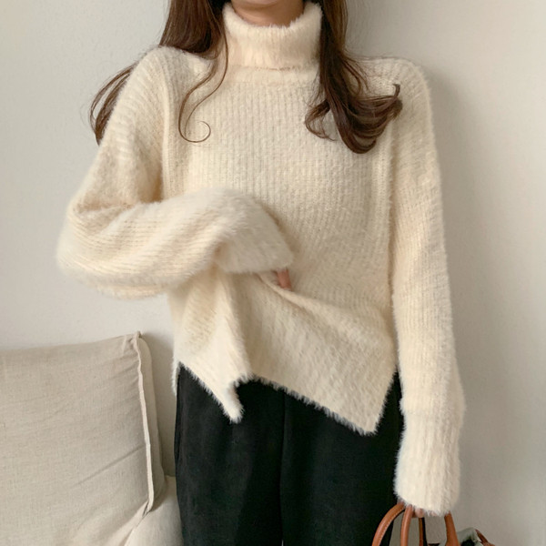 Kényelmes női téli pulóver három színben