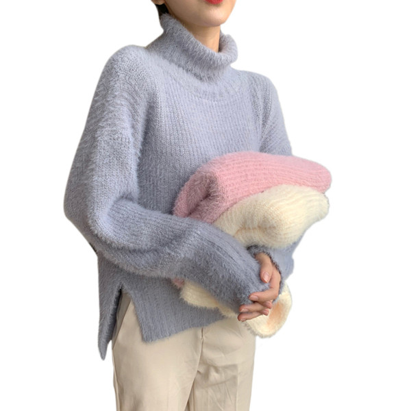 Kényelmes női téli pulóver három színben