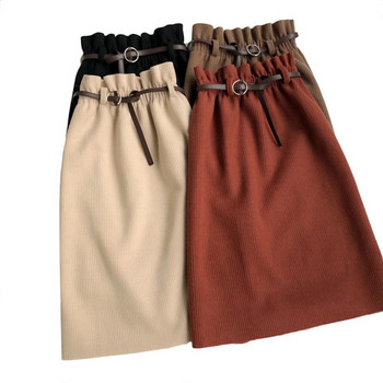 Stílusos női szoknya magas derékkal négy színben övvel