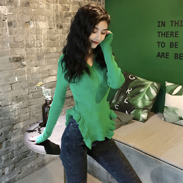 Új modell női pulóver V-nyakkal, három színben