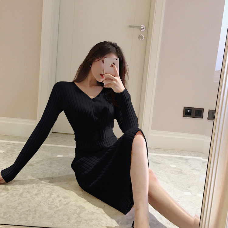 Női téli ruha övvel két színben