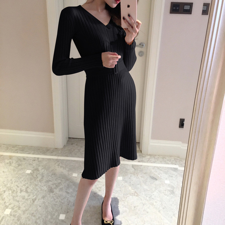 Női téli ruha övvel két színben