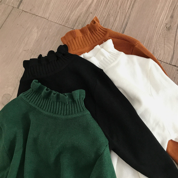 Női modern pulóver magas gallérral több színben