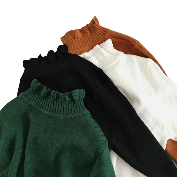 Női modern pulóver magas gallérral több színben