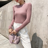 Pulover de dama cu decolteu O in mai multe culori