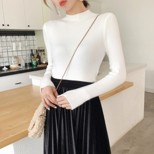 Pulover de dama cu decolteu O in mai multe culori