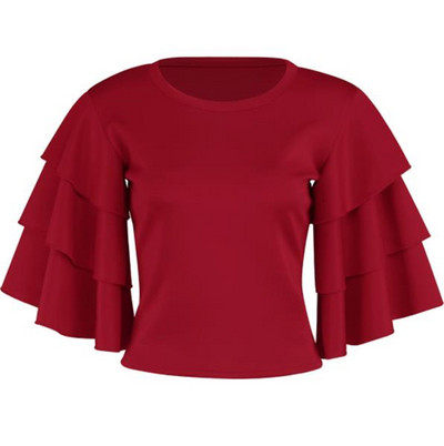 Bluză de damă HIT Current cu mâneci lotus scurte în două culori