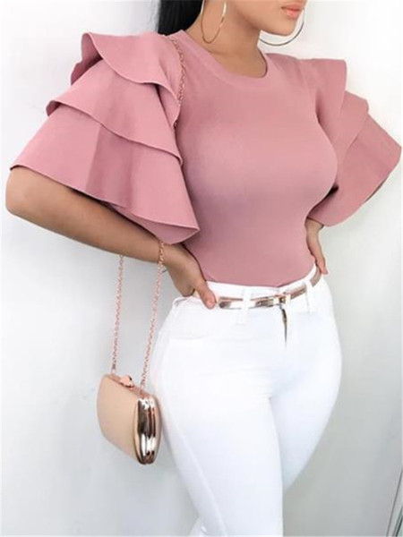 Bluză de damă HIT Current cu mâneci lotus scurte în două culori