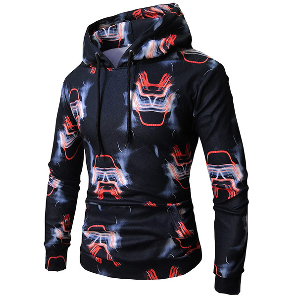 Hanorac pentru bărbați sport-casual cu glugă și model în două culori