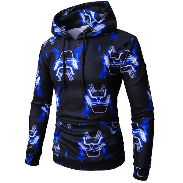 Hanorac pentru bărbați sport-casual cu glugă și model în două culori