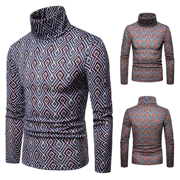 Modern férfi blúz polo gallérral és mintával, két színben