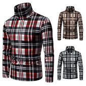 Téli férfi kockás blúz pólógallérral több színben