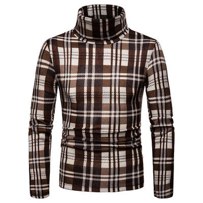 Téli férfi kockás blúz pólógallérral több színben