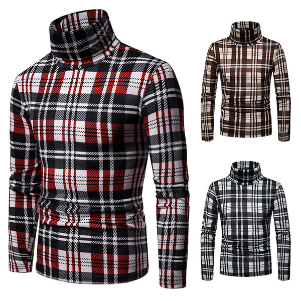 Téli férfi kockás blúz pólógallérral több színben