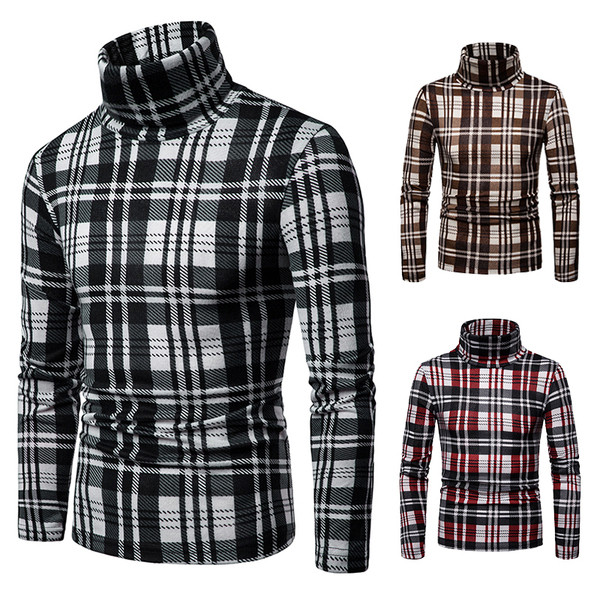 Téli férfi kockás blúz pólógallérral több színben