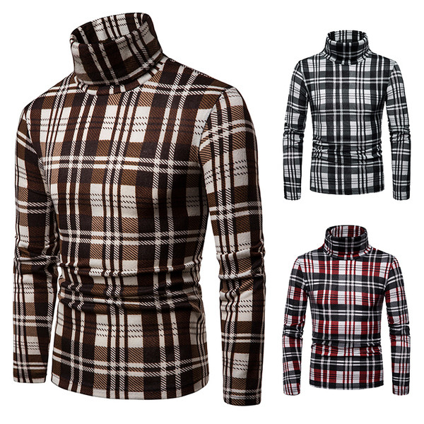 Téli férfi kockás blúz pólógallérral több színben