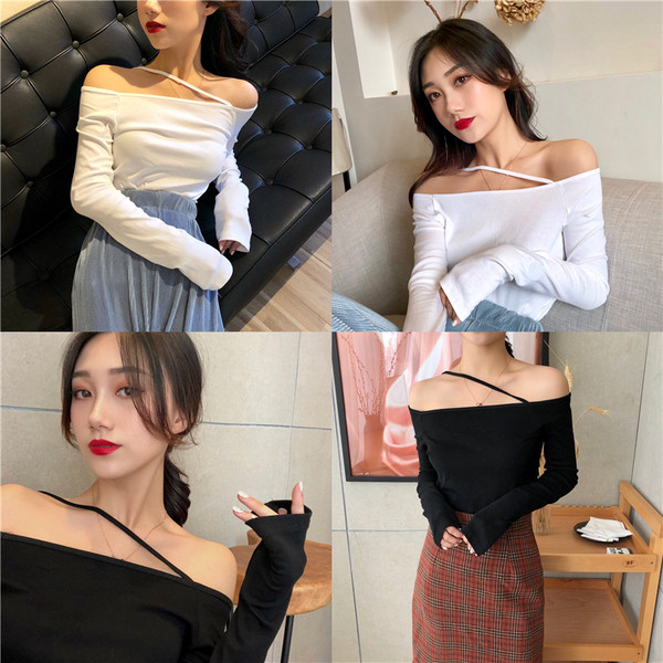 Κυρίες κομψή μπλούζα σε άσπρο και μαύρο χρώμα