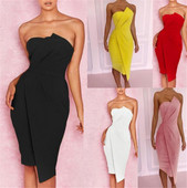 Rochie bustieră de damă elegantă în mai multe culori