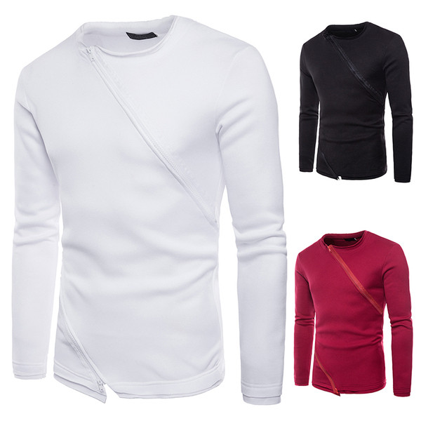 Modern férfi blúz több színben cipzárral