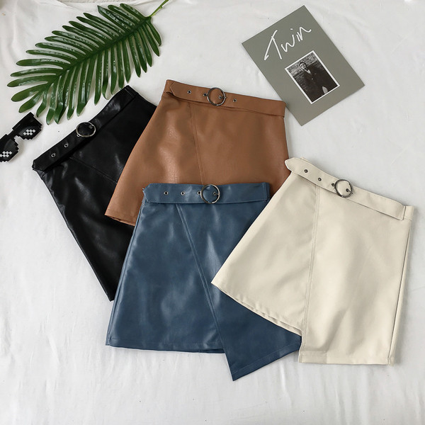 Κομψή δερμάτινη φούστα κυρίες σε διάφορα χρώματα