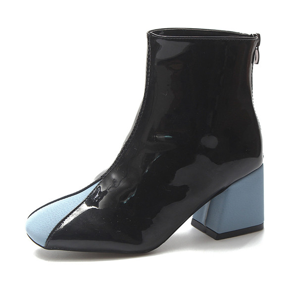 Modern női csizma vastag sarkú, két színben