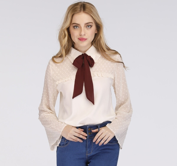 Elegáns női sifon blúz hosszú ujjal, két színben