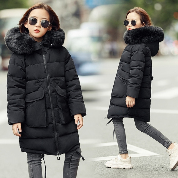 Modern gyermek hosszú kabát, három színben