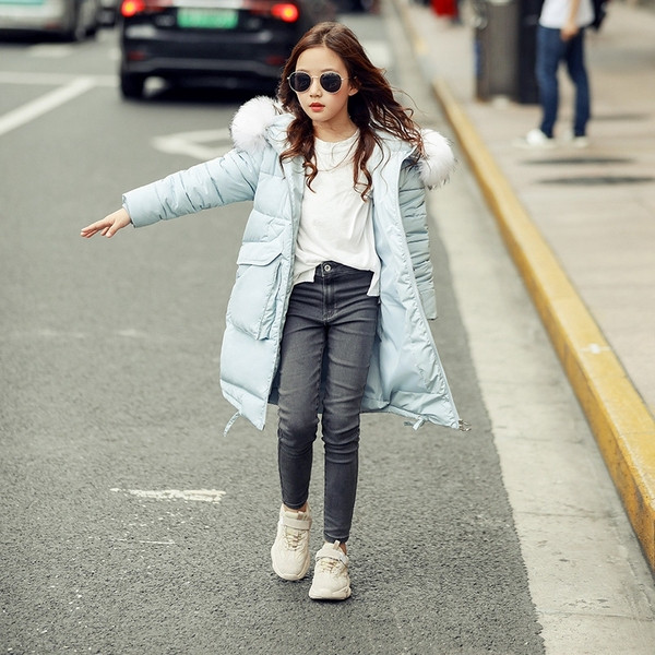 Modern gyermek hosszú kabát, három színben