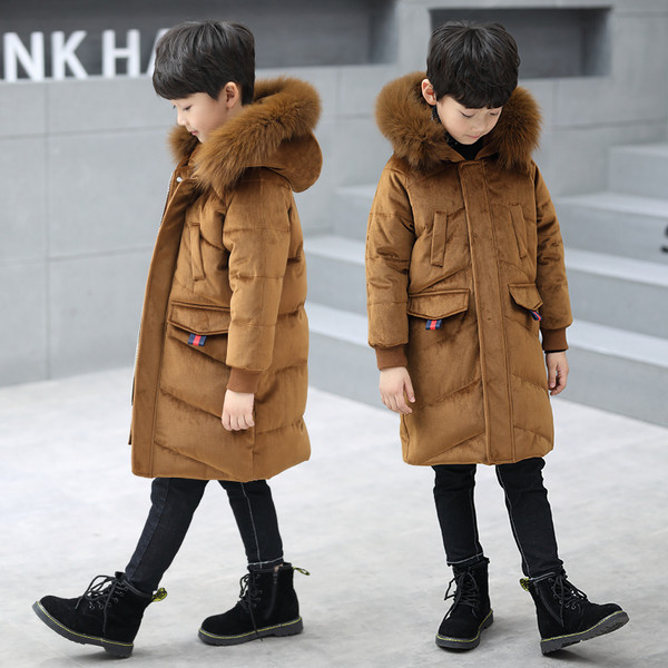 Κομψό μακρύ μακρύ μπουφάν για αγόρια σε τρία χρώματα