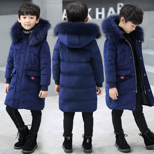 Κομψό μακρύ μακρύ μπουφάν για αγόρια σε τρία χρώματα