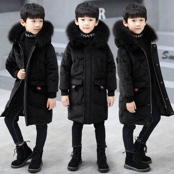 Κομψό μακρύ μακρύ μπουφάν για αγόρια σε τρία χρώματα