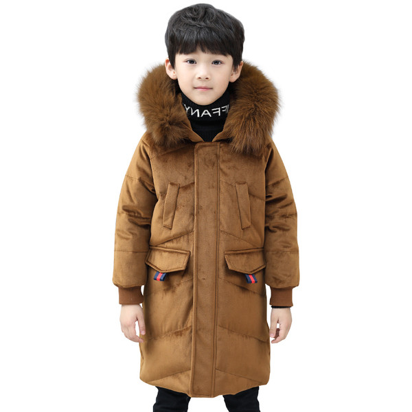 Κομψό μακρύ μακρύ μπουφάν για αγόρια σε τρία χρώματα