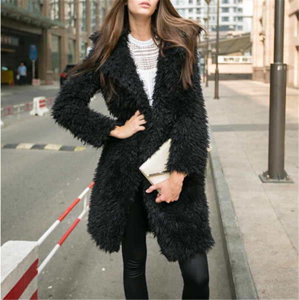 Palton de dama moderna toamna-iarna model lung cu guler in forma de V in mai multe culori